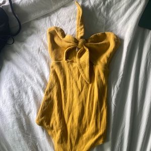 Revolve strapless tie bodysuit